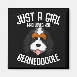 Just A Girl Who Loves Her Bernedoodle Dog Girls Magnet