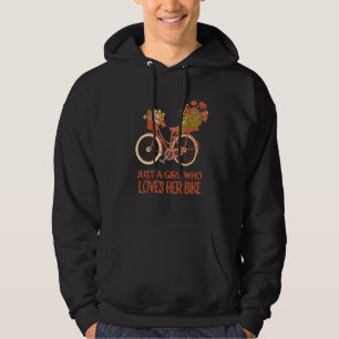 Just A Girl Who Loves Her Bike Cute Cycling Biking Hoodie