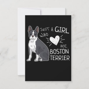 Just A Girl Who Loves Her Boston Terrier Premium RSVP Card