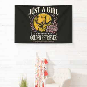 Just a Girl Who Loves Her Golden Retriever Banner