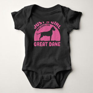 Just A Girl Who Loves Her Great Dane Dog Owner Baby Bodysuit