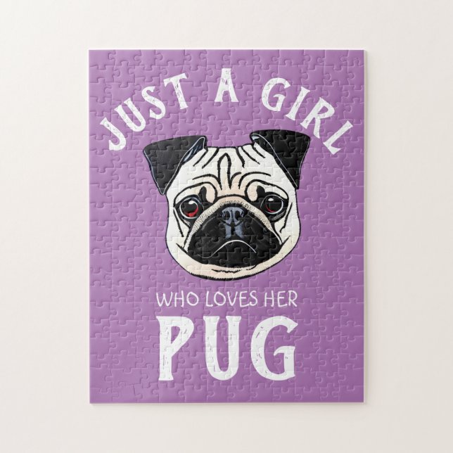 Just a girl who loves her Pug Jigsaw Puzzle (Vertical)