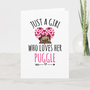 Just A Girl Who Loves Her Puggle Gifts Puggle Love Card