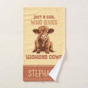 Just a girl who loves Highland Cows Hand Towel