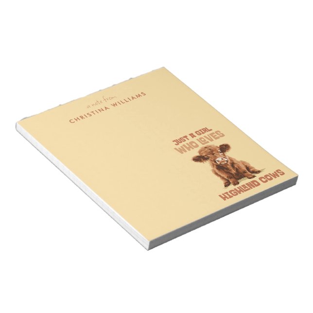 Just a girl who loves Highland Cows Notepad (Angled)