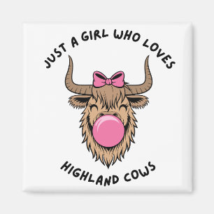 Just a Girl Who Loves Highland Cows Scottish Magnet