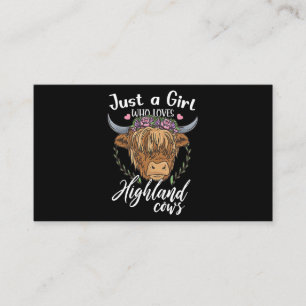 Just A Girl Who Loves Highland Cows Scottish Weste Business Card