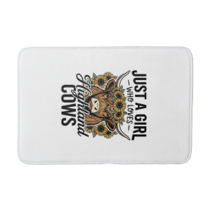 Just A Girl Who Loves Highland Cows Vintage Design Bath Mat