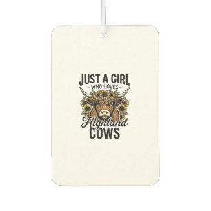 Just A Girl Who Loves Highland Cows Vintage Design Car Air Freshener