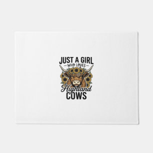 Just A Girl Who Loves Highland Cows Vintage Design Doormat