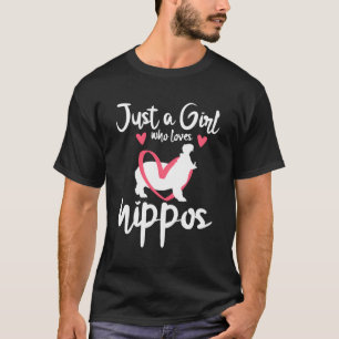 Just A Girl Who Loves Hippos Cute Animal Gift T-Shirt
