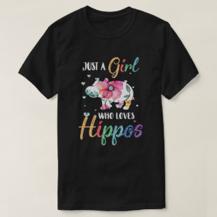 Just A Girl Who Loves Hippos Cute Hippo Lover T-Shirt