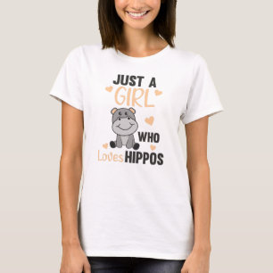 Just A Girl Who Loves Hippos Cute Hippo T-Shirt