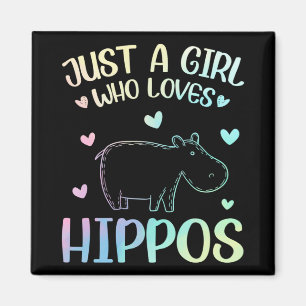 Just A Girl Who Loves Hippos Magnet