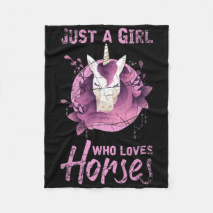 Just A Girl Who Loves Horse Fleece Blanket