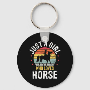 Just A Girl Who Loves Horse Rider Race Horseck Rid Key Ring