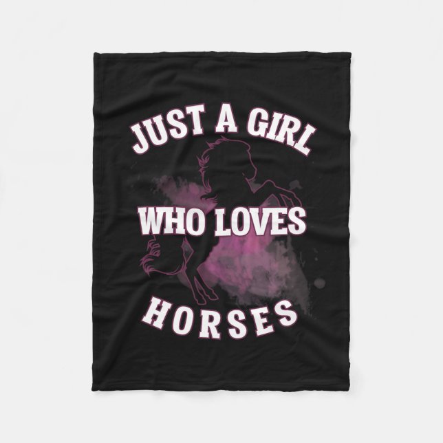 Just A Girl Who Loves Horses Athletic Ride T Shirt Fleece Blanket (Front)