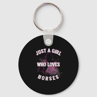 Just A Girl Who Loves Horses Athletic Ride T Shirt Key Ring