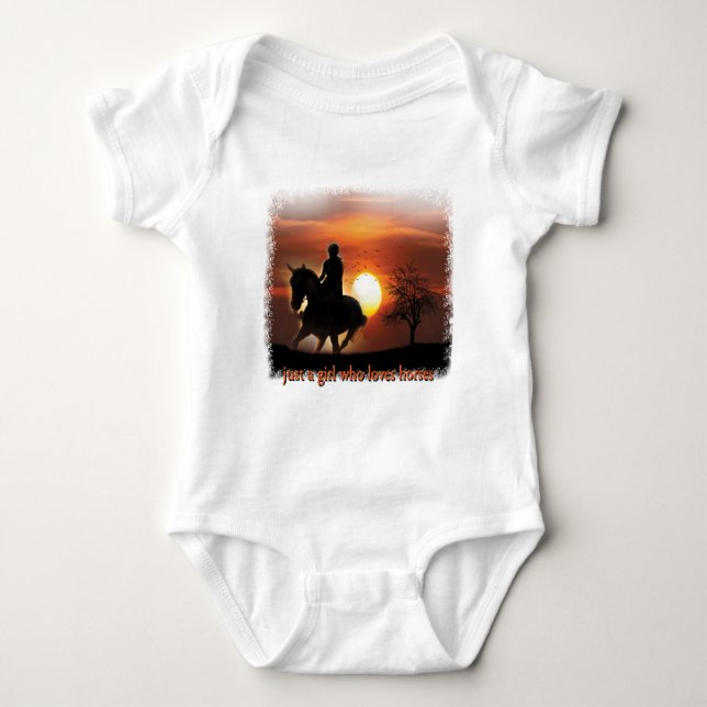 just a girl who loves horses baby bodysuit (Front)