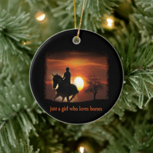 just a girl who loves horses ceramic ornament