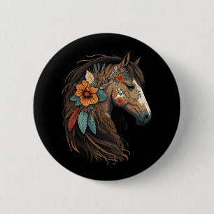 Just A Girl Who Loves Horses Co. Equestrian Horse 6 Cm Round Badge