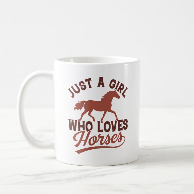 Just A Girl Who Loves Horses Coffee Mug (Left)
