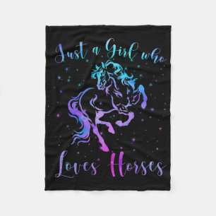 Just A Girl Who Loves Horses Equestrian Rider Wome Fleece Blanket