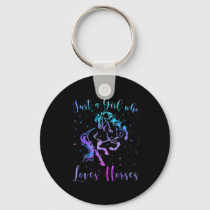 Just A Girl Who Loves Horses Equestrian Rider Wome Key Ring