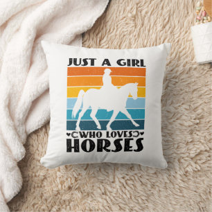 Just a Girl Who Loves Horses Funny Horse Owner Cushion