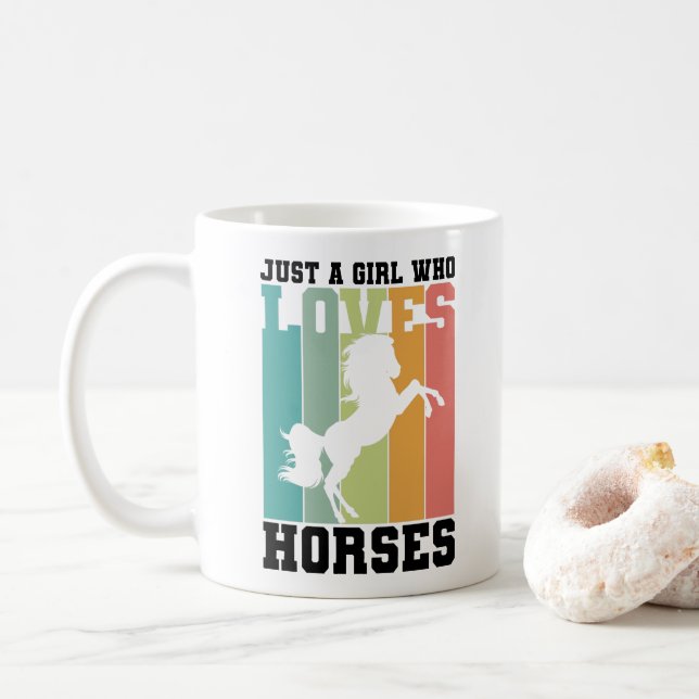 Just a girl who loves Horses | Horse Girl Coffee Mug (With Donut)