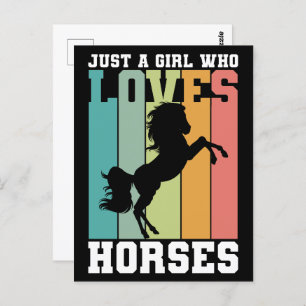 Just a girl who loves Horses   Horse Girl Postcard