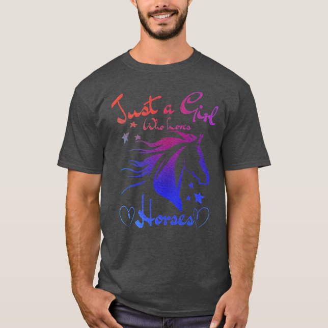 Just A Girl Who Loves Horses Horse Lover Horseback T-Shirt (Front)