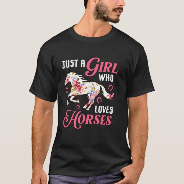 Just A Girl Who Loves Horses  Horse Riding Women T-Shirt (Front)