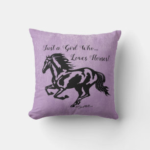 Just a Girl Who Loves Horses, Horse Throw Pillow