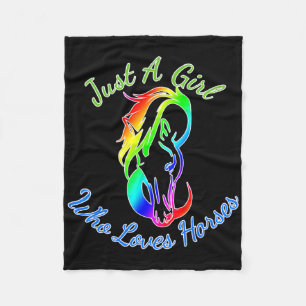 Just A Girl Who Loves Horses Horseback Riding Gift Fleece Blanket