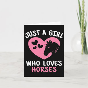 Just A Girl Who Loves Horses Horseback Riding Hear Card