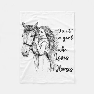 Just A Girl Who Loves Horses Horseback Riding Hors Fleece Blanket