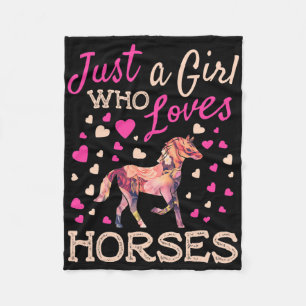 Just A Girl Who Loves Horses Horseback Riding Hors Fleece Blanket