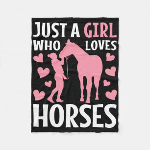 Just A Girl Who Loves Horses Horseback Riding Wome Fleece Blanket