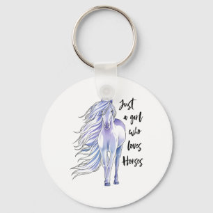 Just A Girl Who Loves Horses Horseback Riding Wome Key Ring