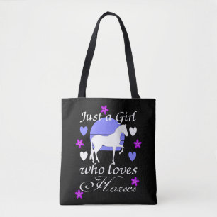 Just A Girl Who Loves Horses in Purple  Tote Bag