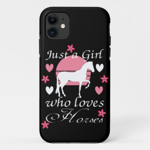 Just A Girl Who Loves Horses in Rose Pink  iPhone 11 Case