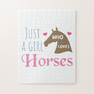 Just a girl who loves Horses Jigsaw Puzzle