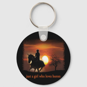 just a girl who loves horses key ring