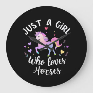 Just A Girl Who Loves Horses Large Clock