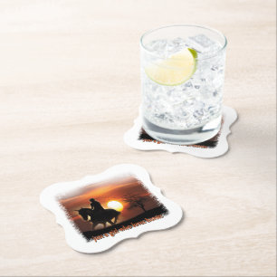 just a girl who loves horses paper coaster