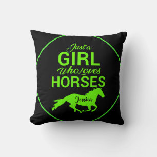 Just A Girl Who Loves Horses Personalised   Cushion