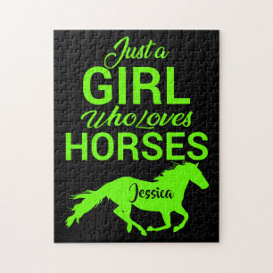 Just A Girl Who Loves Horses Personalised   Jigsaw Puzzle