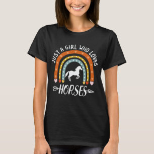 Just A Girl Who Loves Horses Rainbow Horse Lover T-Shirt