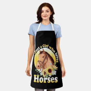Just A Girl Who Loves Horses Riding Girls Apron